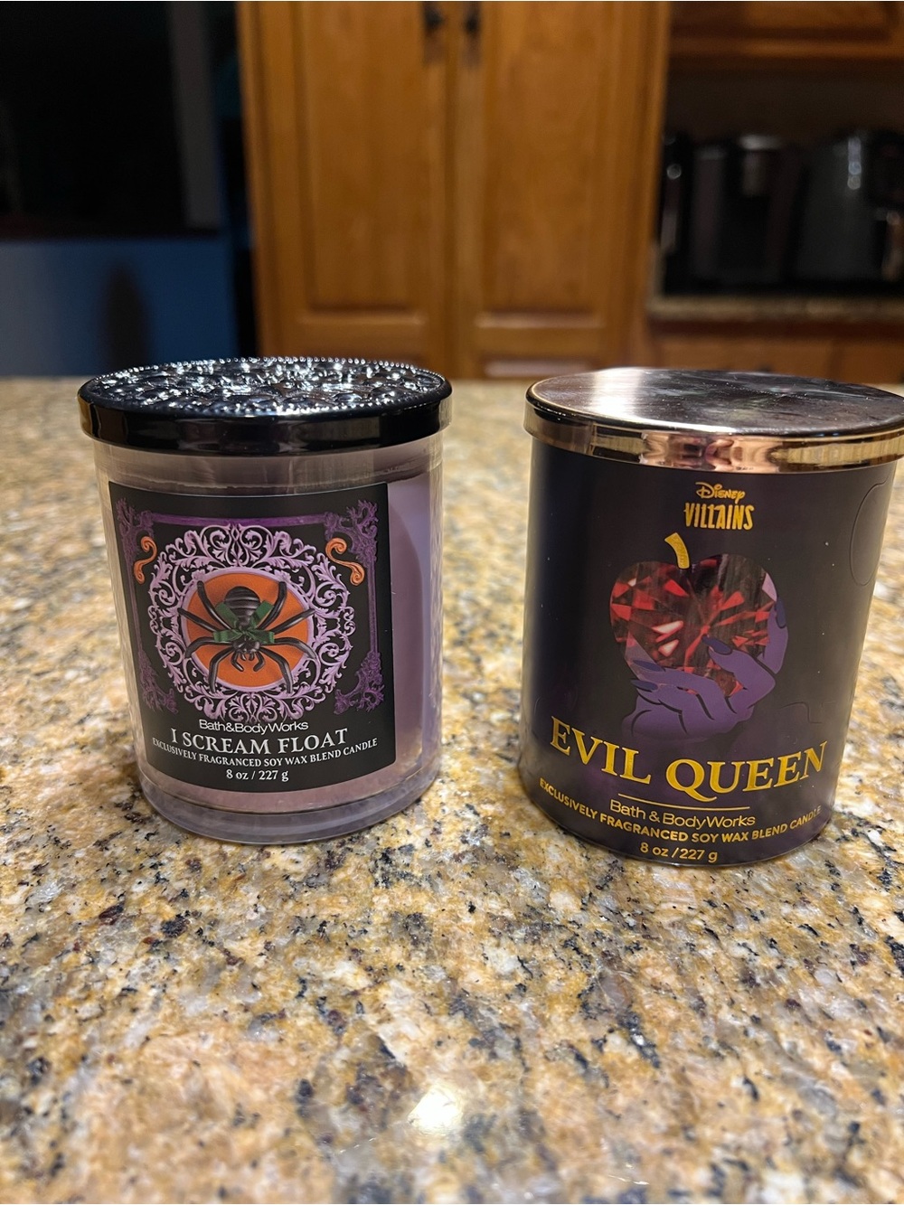 Halloween Bath & Body Works Purple 'I Scream Float' & 'Evil Queen' Candle Duo